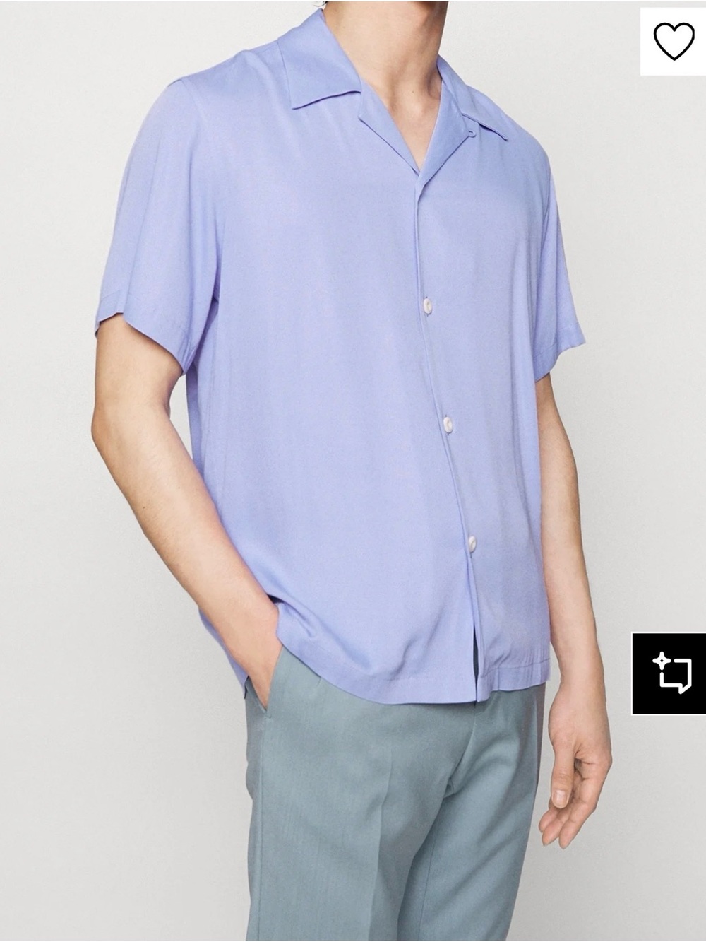 Sandro Paris Lilac Loose-Fit Shark Collar Shirt Medium